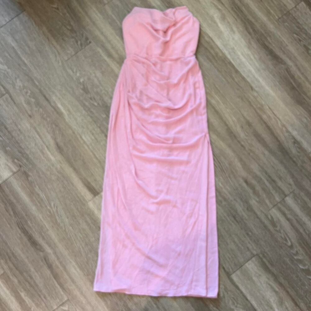 House of CB 'Adrienne' Pink Quartz Georgette Strapless Gown